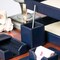 Dacasso Navy Blue Bonded Leather Pencil Cup AG-5010 - alternate 2